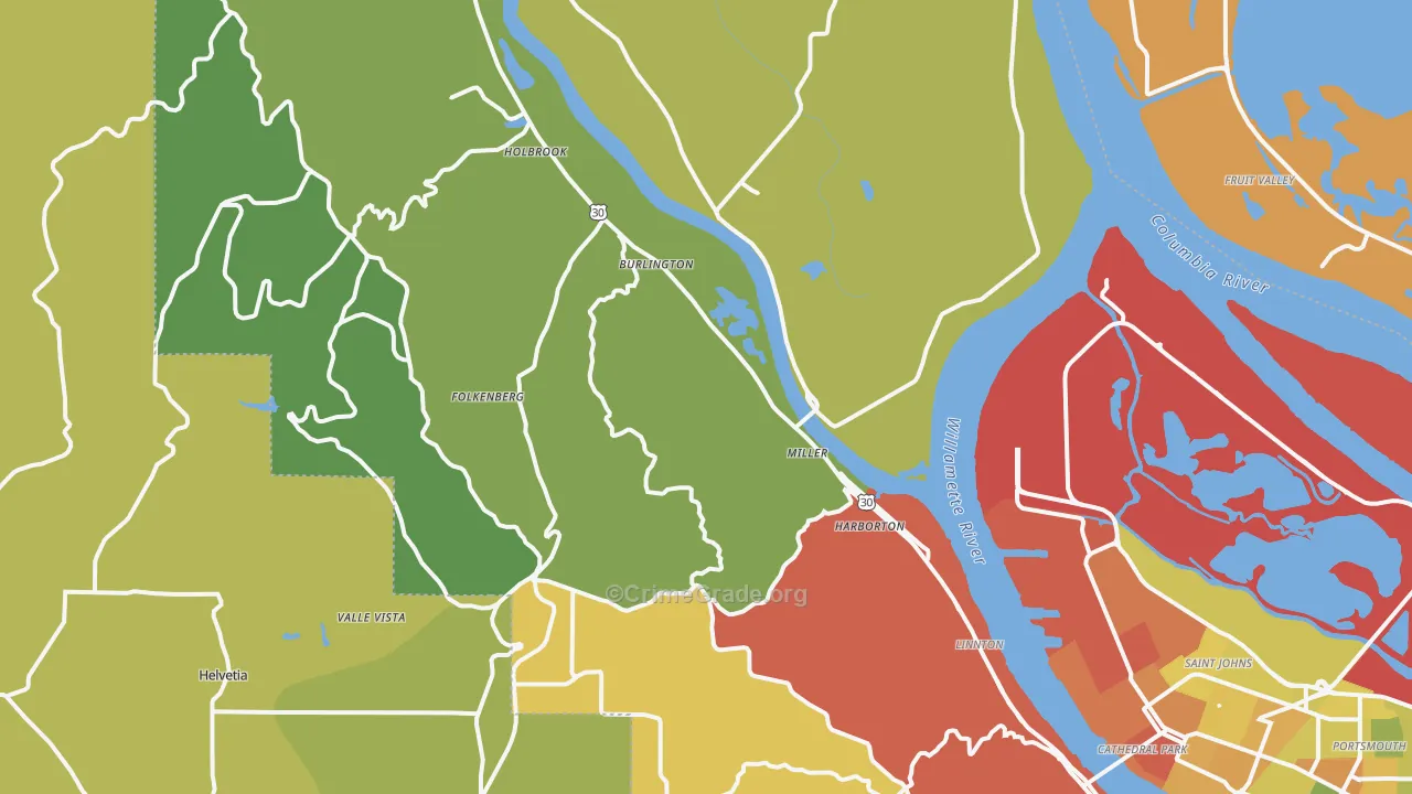 97231, OR Map of Theft Rates