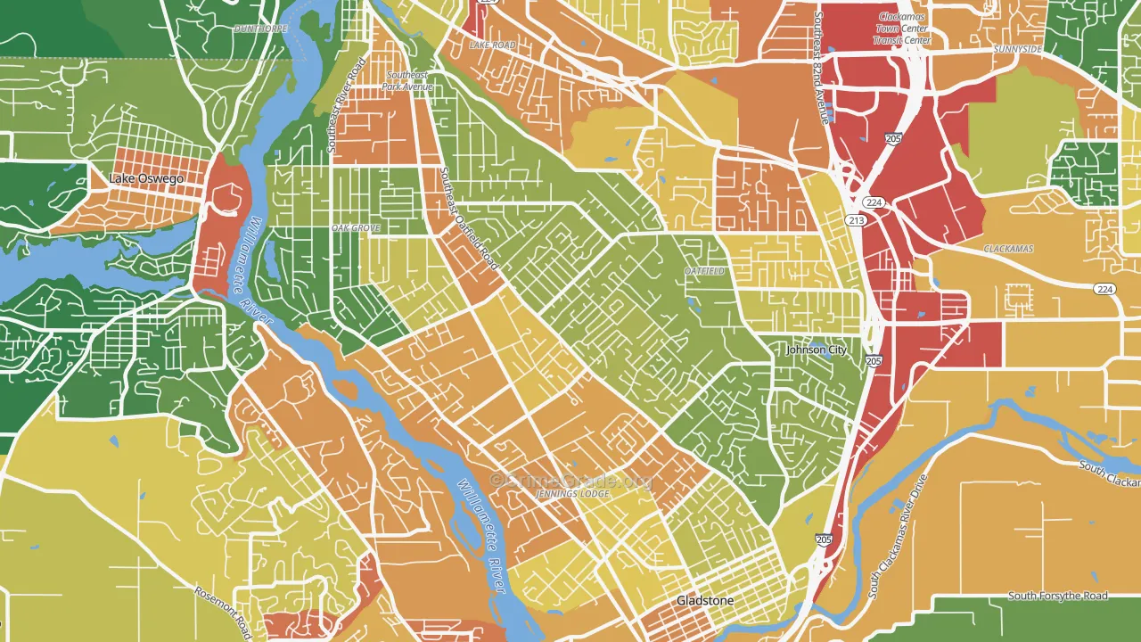 97267, OR Map of Theft Rates