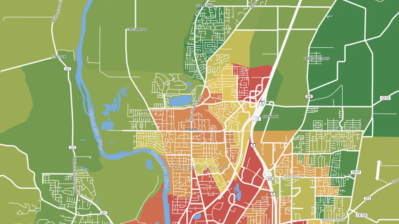 97303, OR Map of Theft Rates
