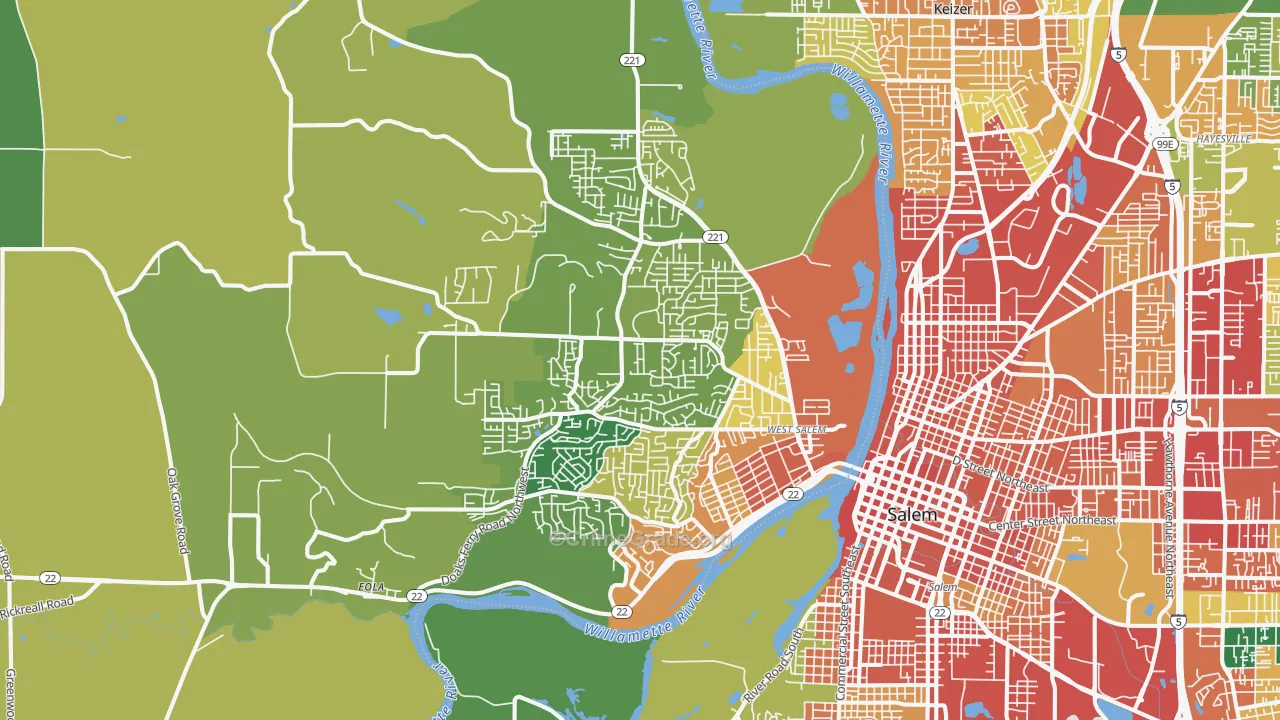97304, OR Map of Theft Rates