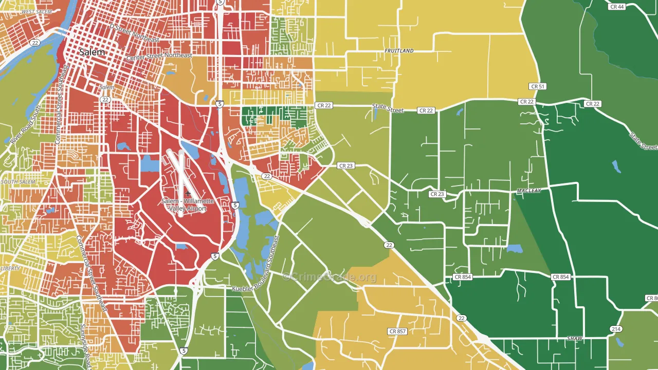 97317, OR Map of Theft Rates
