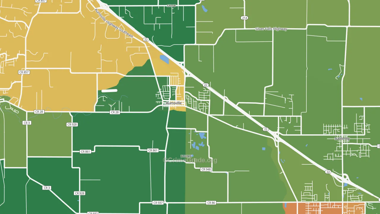 97325, OR Map of Theft Rates