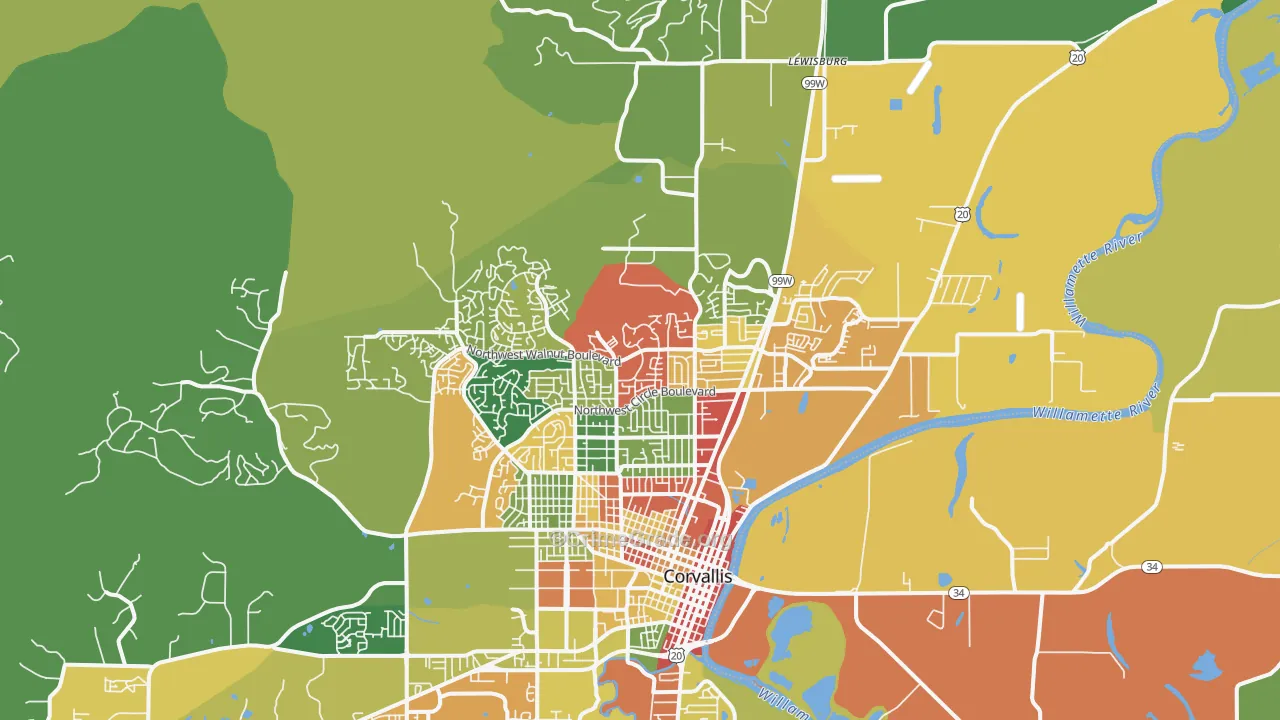 97330, OR Map of Theft Rates