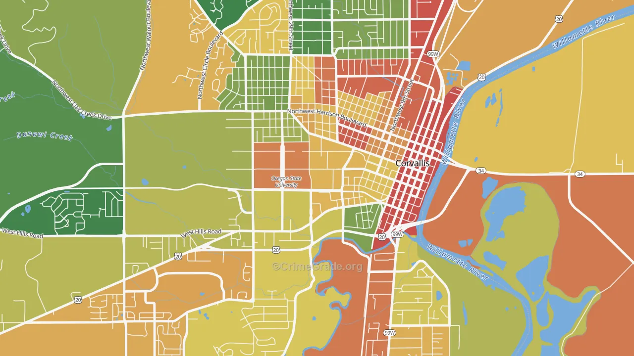 97331, OR Map of Theft Rates