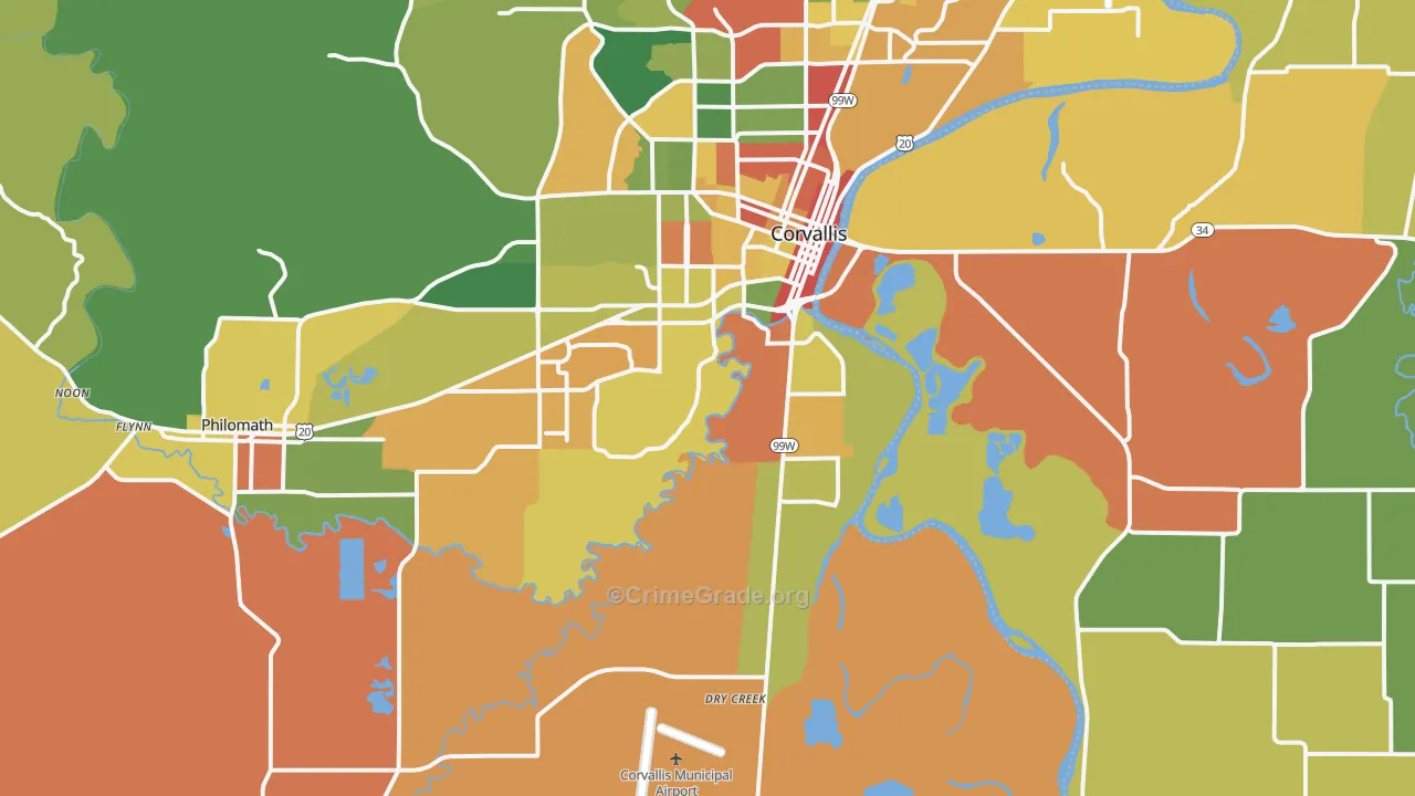 97333, OR Map of Theft Rates