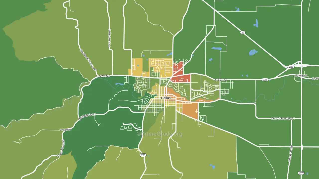 97338, OR Map of Theft Rates