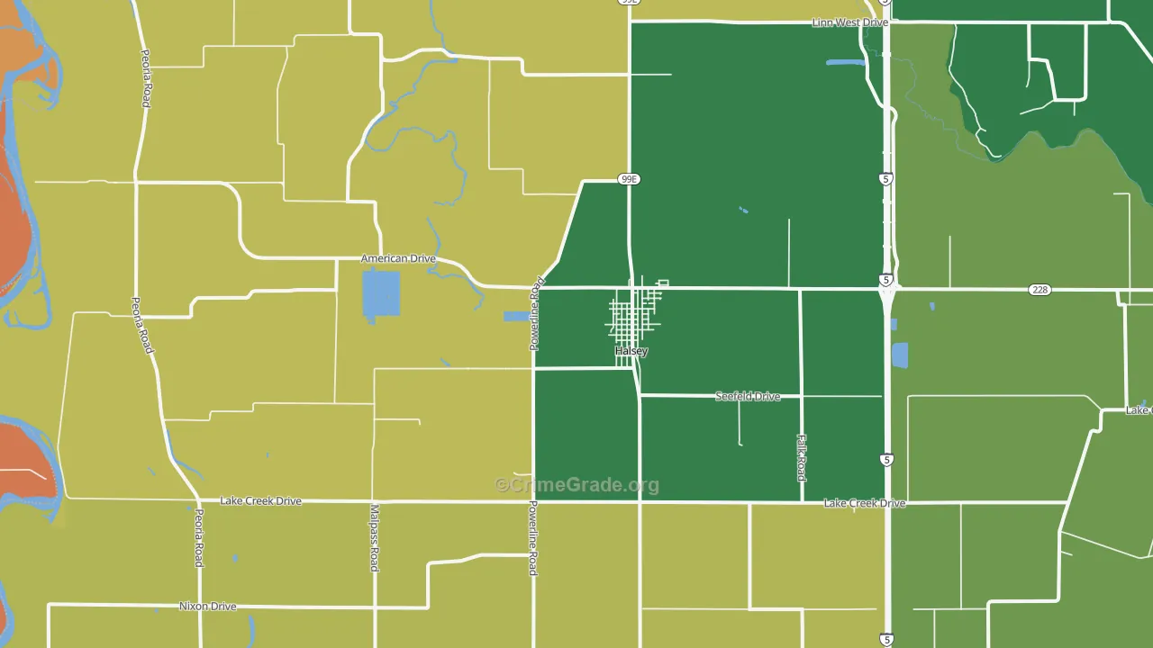 97348, OR Map of Theft Rates