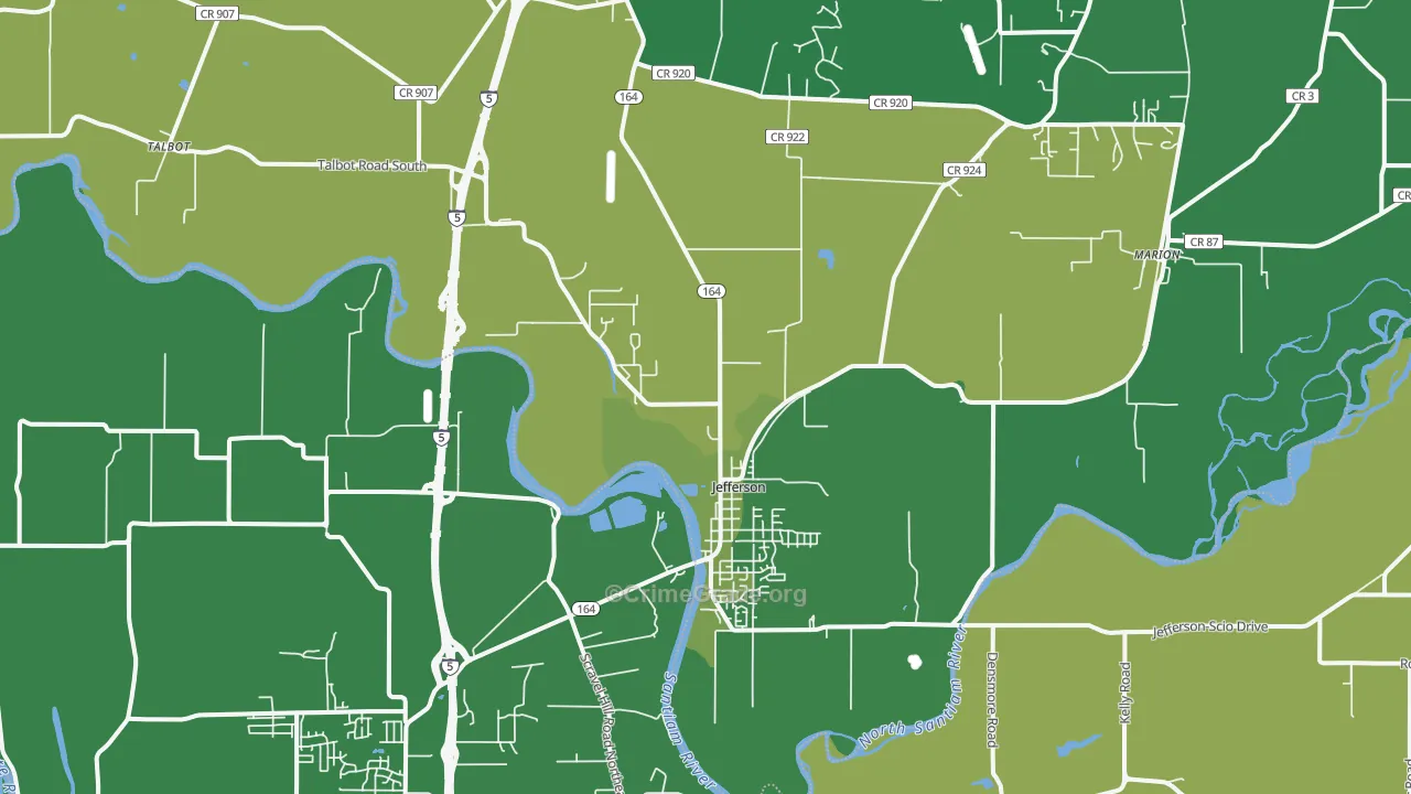 97352, OR Map of Theft Rates