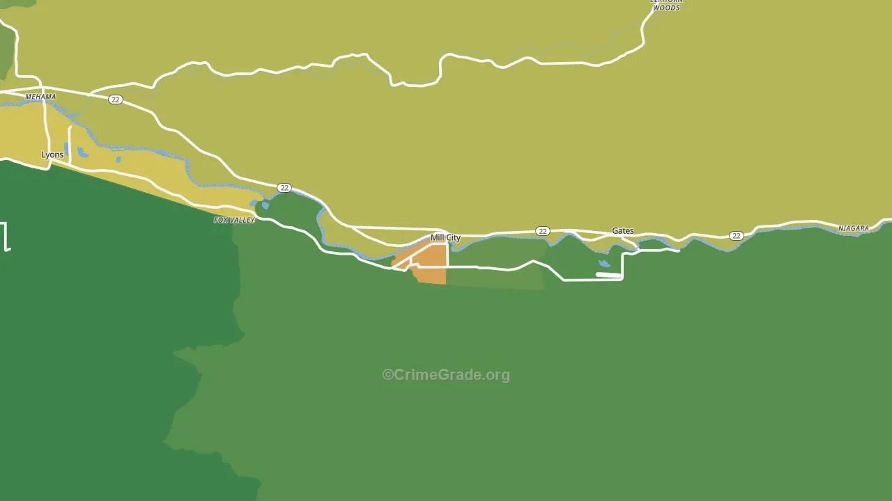 97360, OR Map of Theft Rates