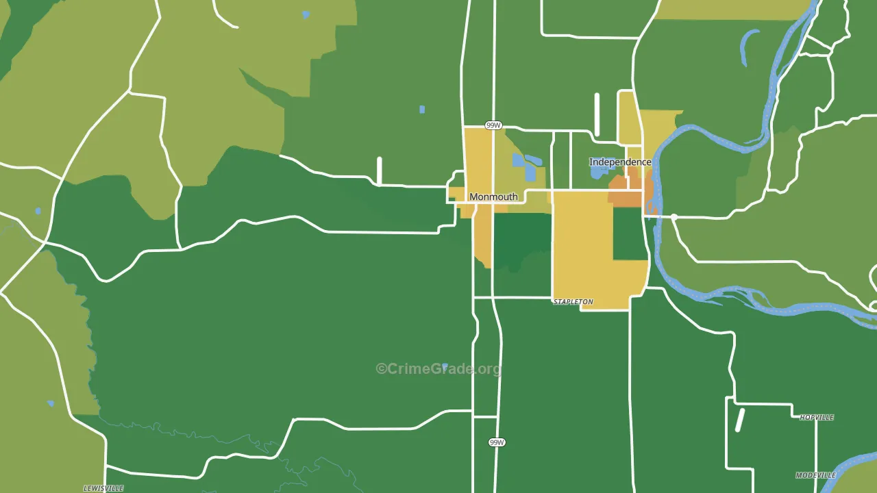 97361, OR Map of Theft Rates