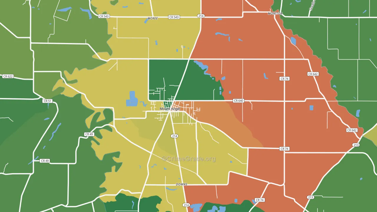 97362, OR Map of Theft Rates