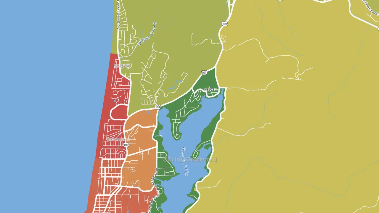97364, OR Map of Theft Rates