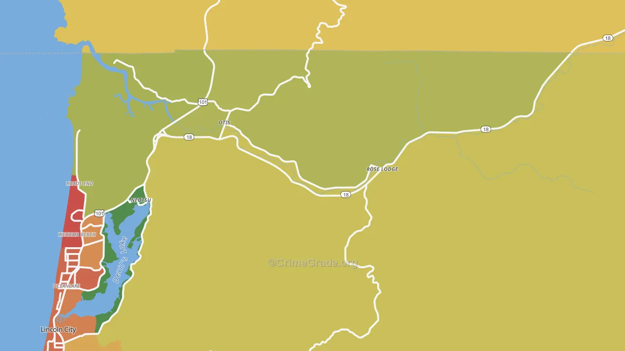 97368, OR Map of Theft Rates