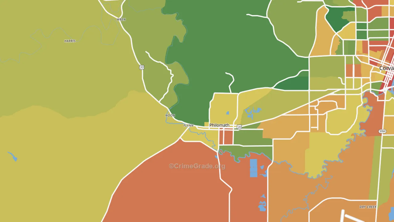 97370, OR Map of Theft Rates