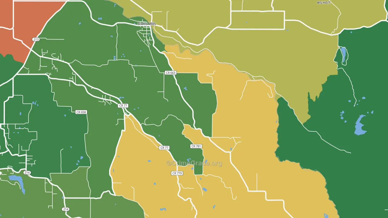 97375, OR Map of Theft Rates