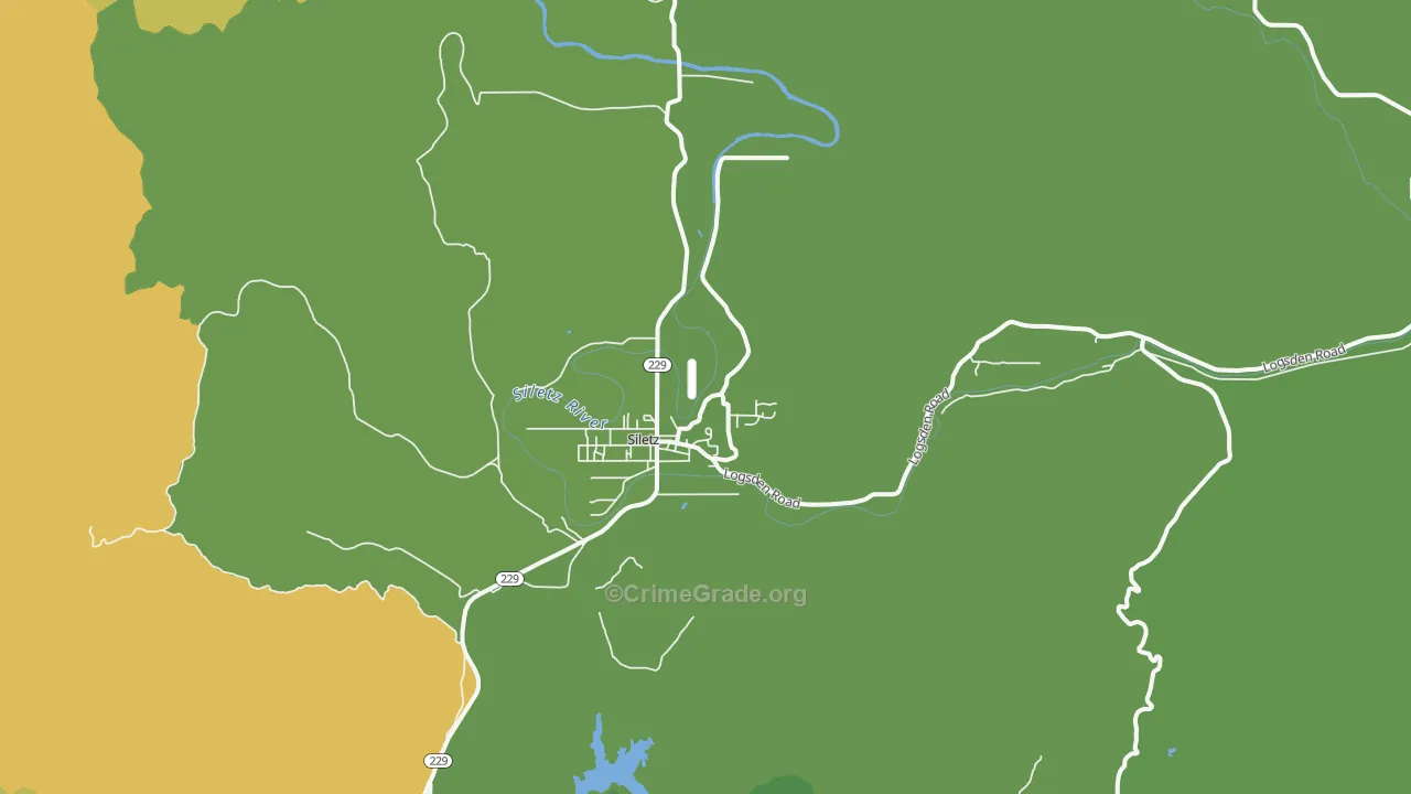 97380, OR Map of Theft Rates