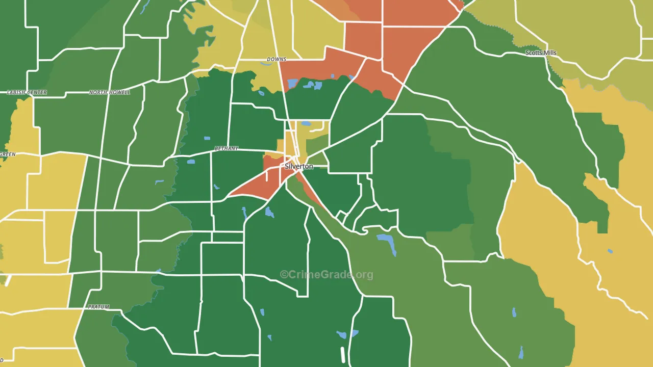 97381, OR Map of Theft Rates