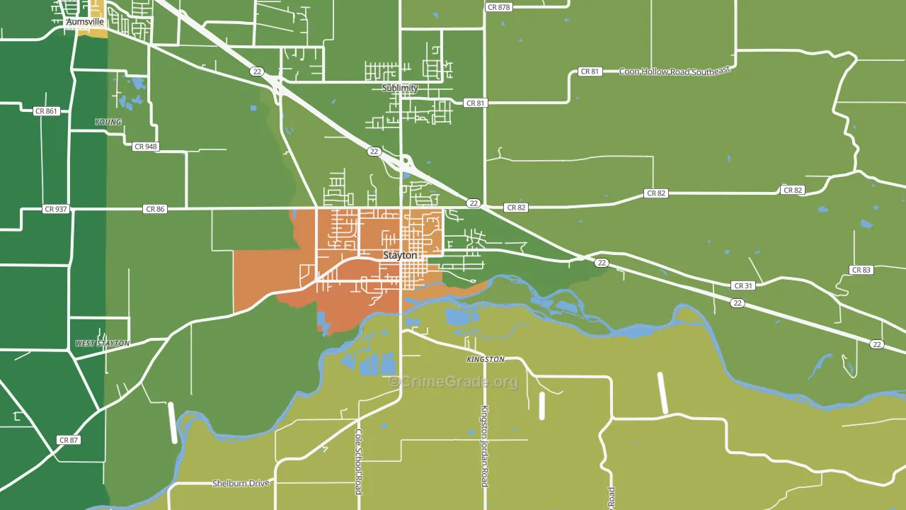 97383, OR Map of Theft Rates