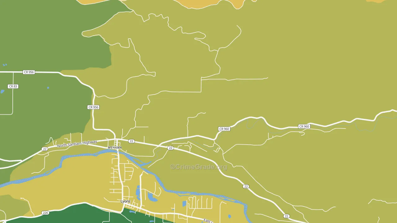 97384, OR Map of Theft Rates