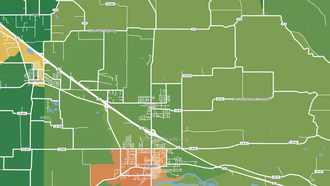 97385, OR Map of Theft Rates