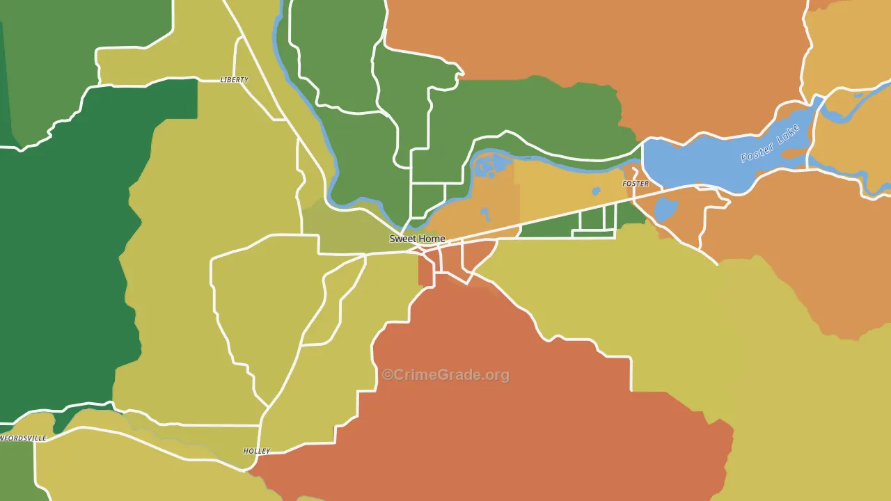 97386, OR Map of Theft Rates