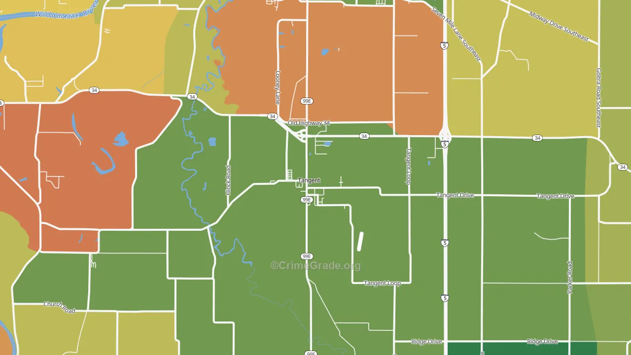 97389, OR Map of Theft Rates