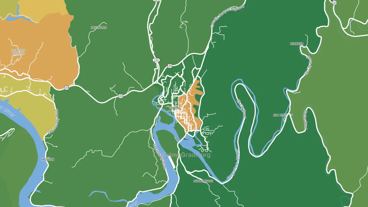 97391, OR Map of Theft Rates