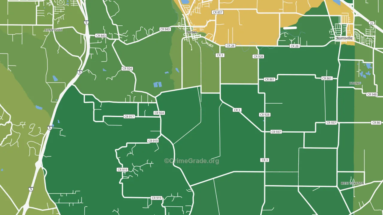 97392, OR Map of Theft Rates