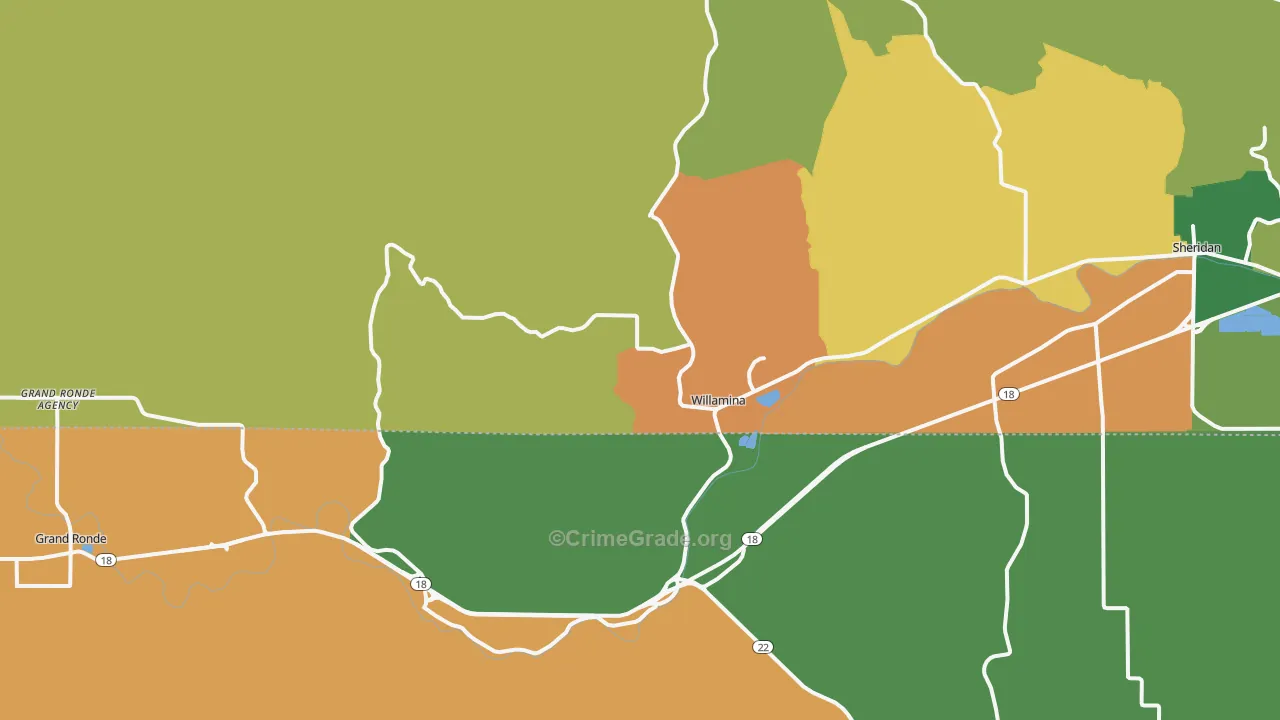 97396, OR Map of Theft Rates