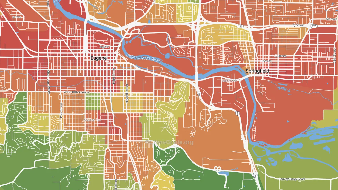 97403, OR Map of Theft Rates