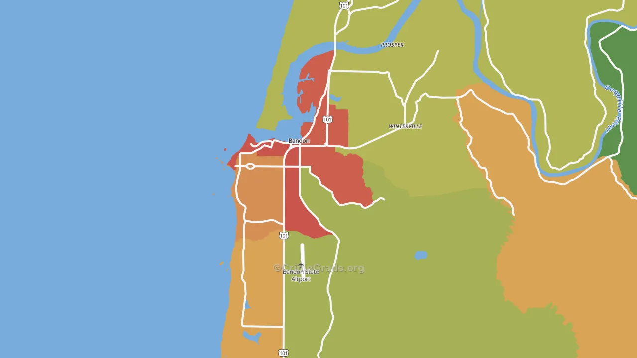 97411, OR Map of Theft Rates