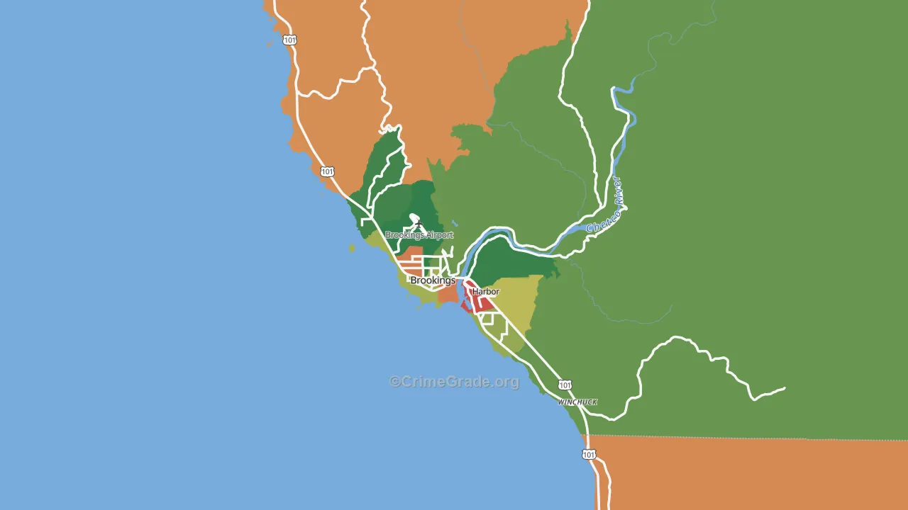 97415, OR Map of Theft Rates