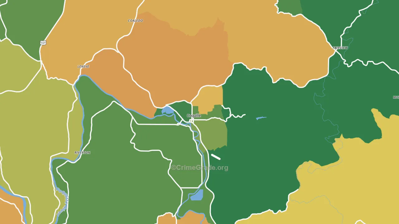 97423, OR Map of Theft Rates