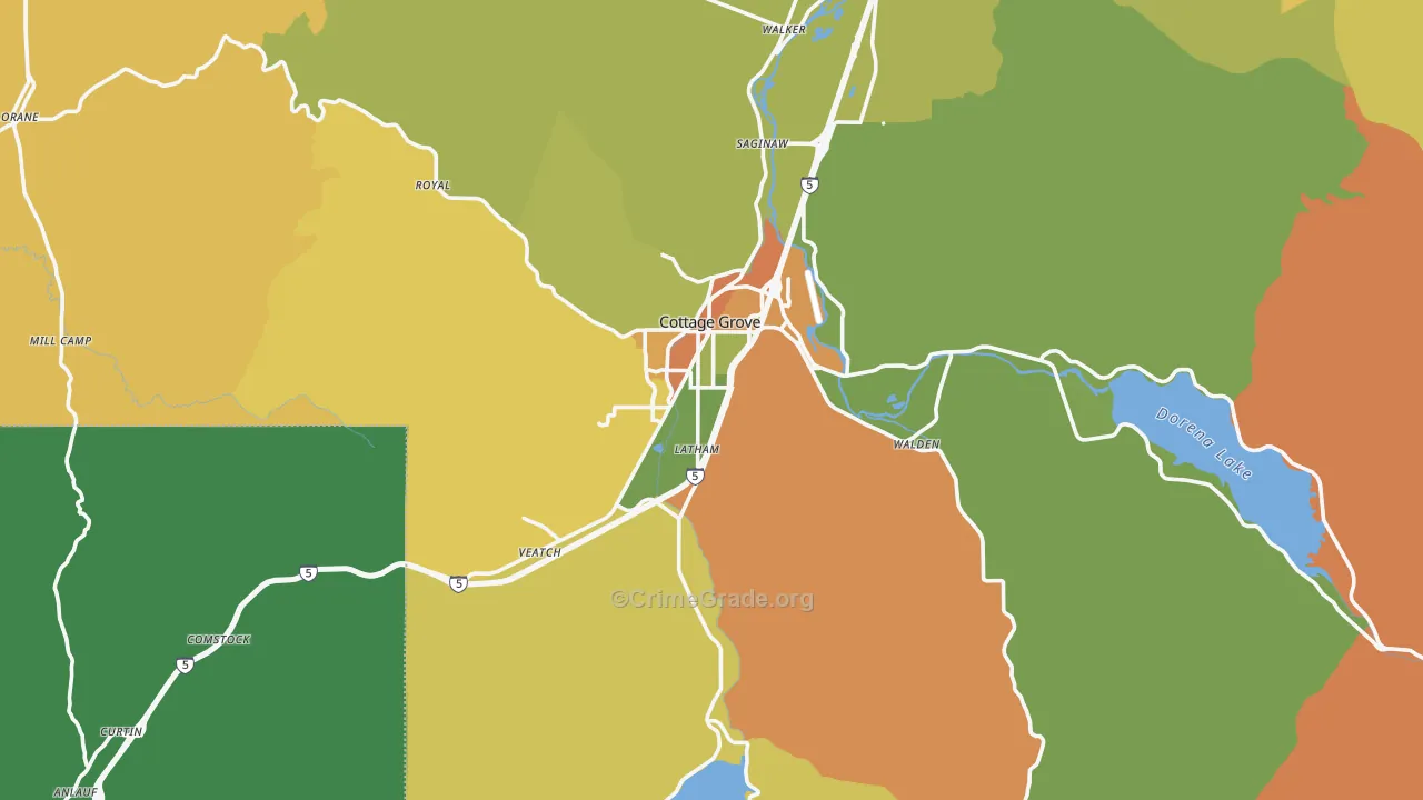 97424, OR Map of Theft Rates