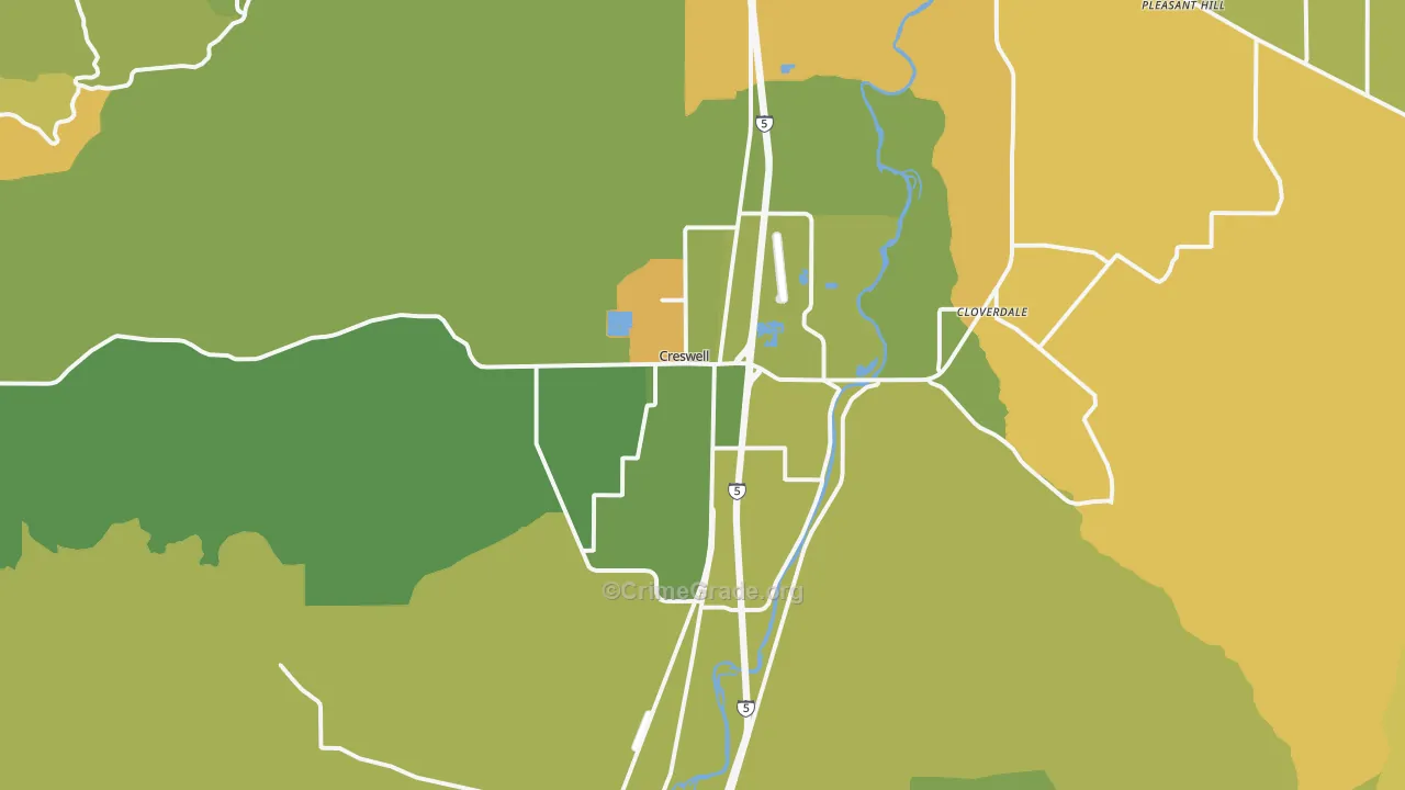 97426, OR Map of Theft Rates