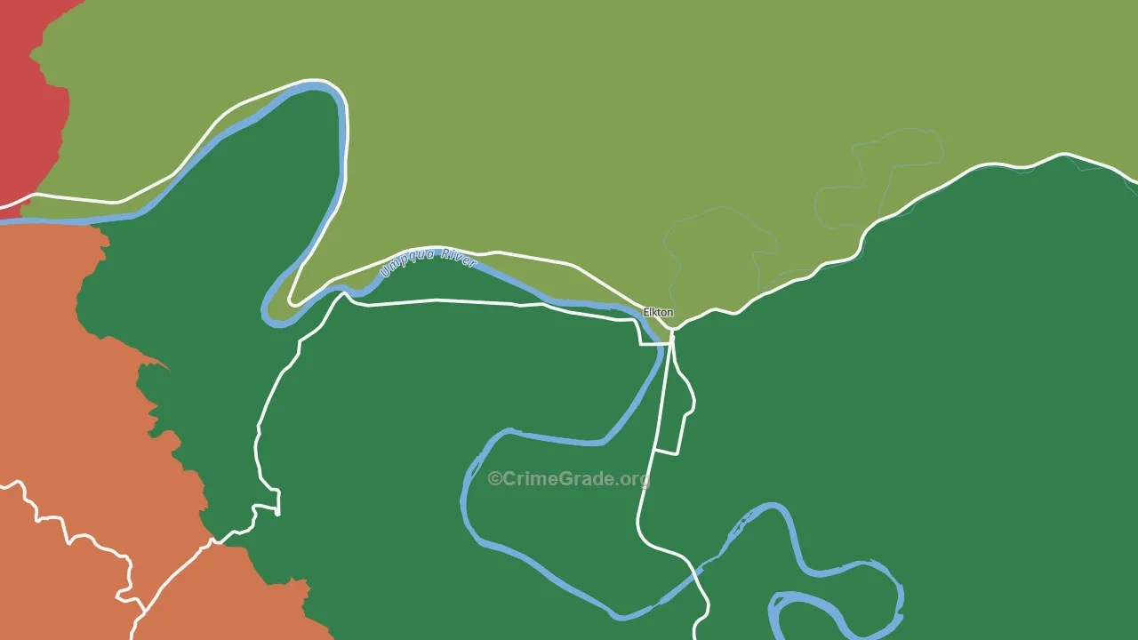97436, OR Map of Theft Rates