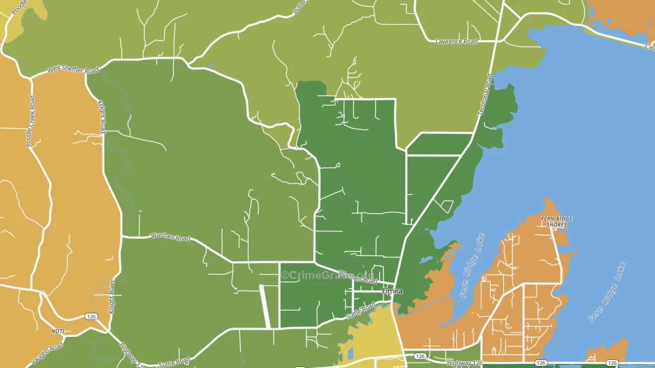 97437, OR Map of Theft Rates