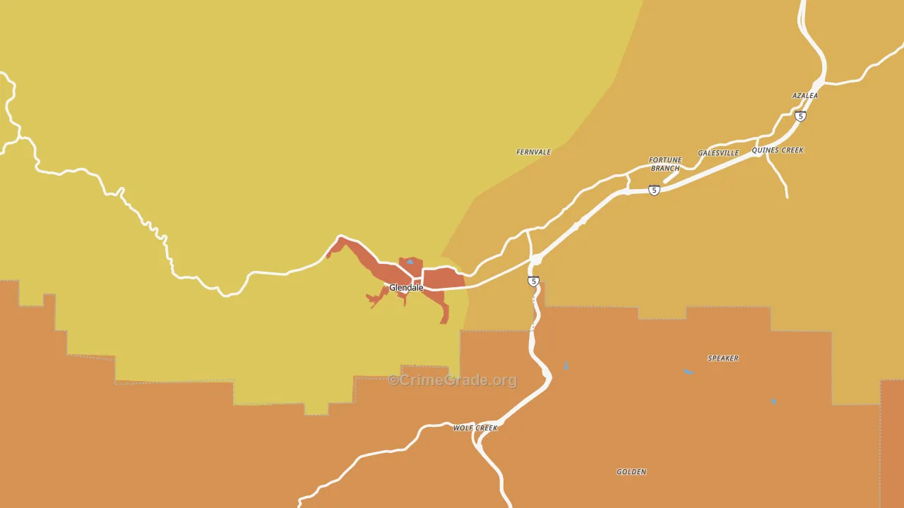 97442, OR Map of Theft Rates