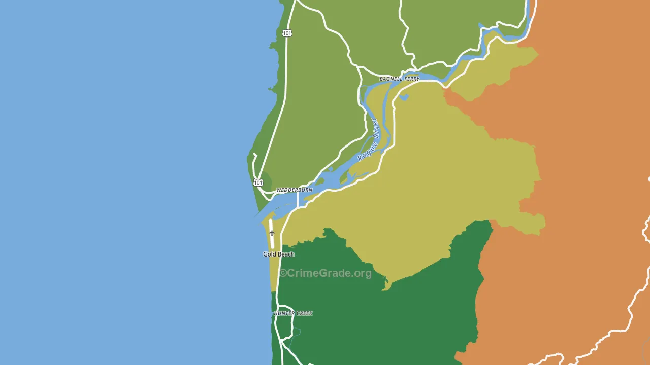 97444, OR Map of Theft Rates