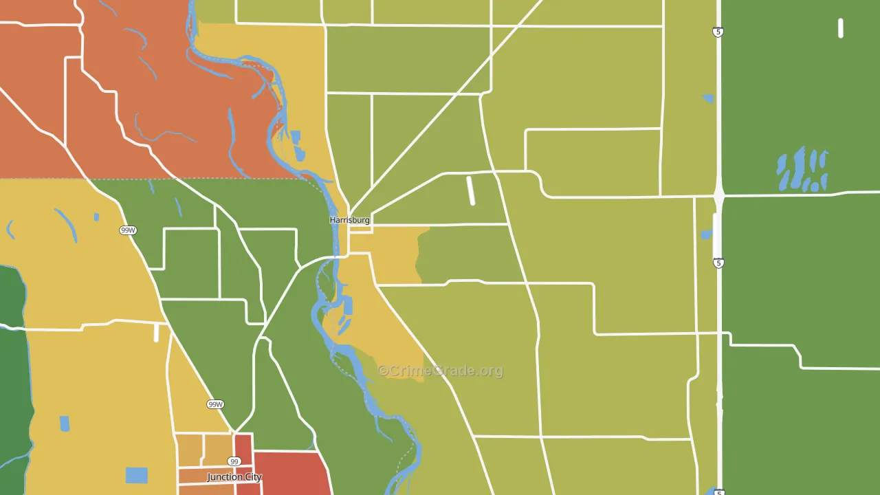 97446, OR Map of Theft Rates