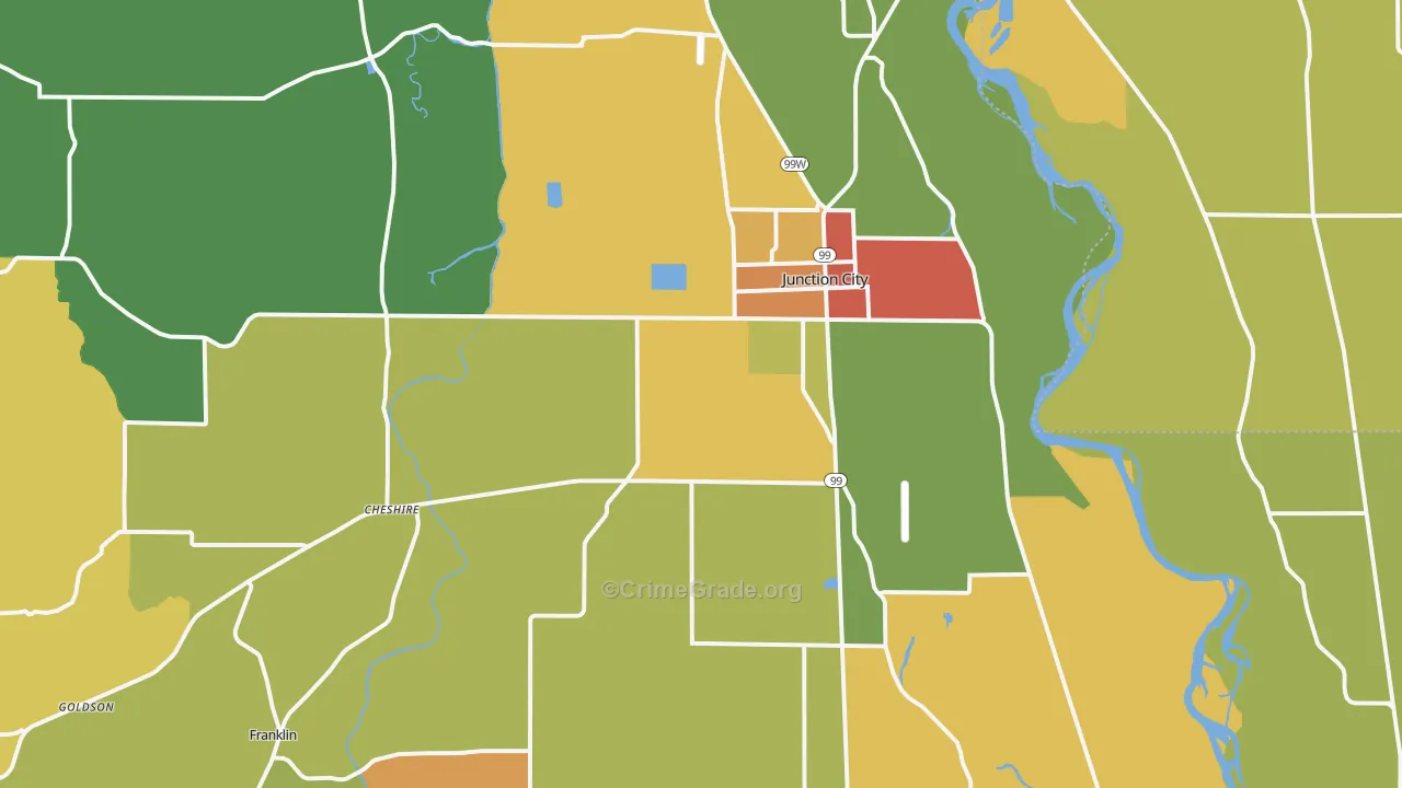 97448, OR Map of Theft Rates