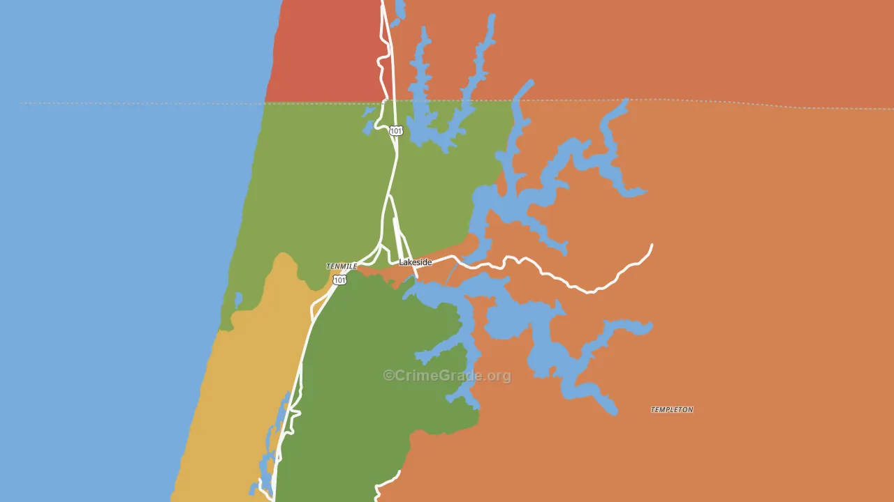 97449, OR Map of Theft Rates