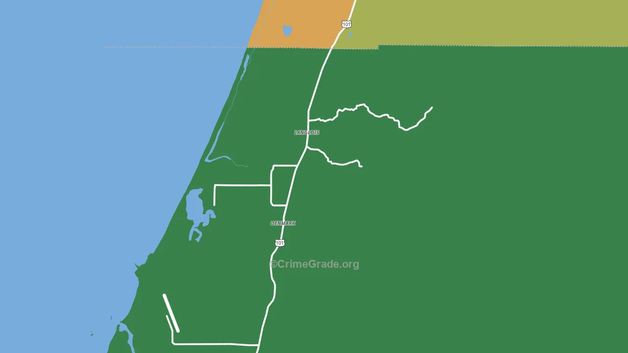 97450, OR Map of Theft Rates