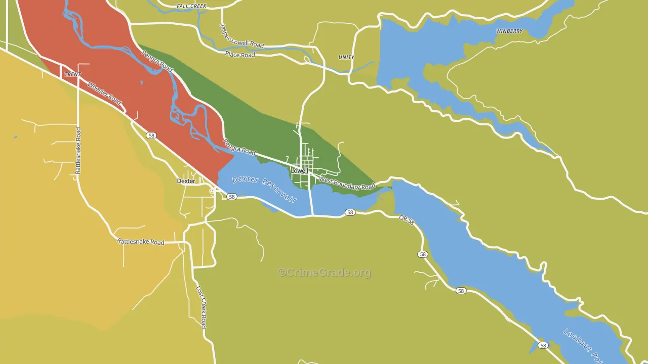 97452, OR Map of Theft Rates