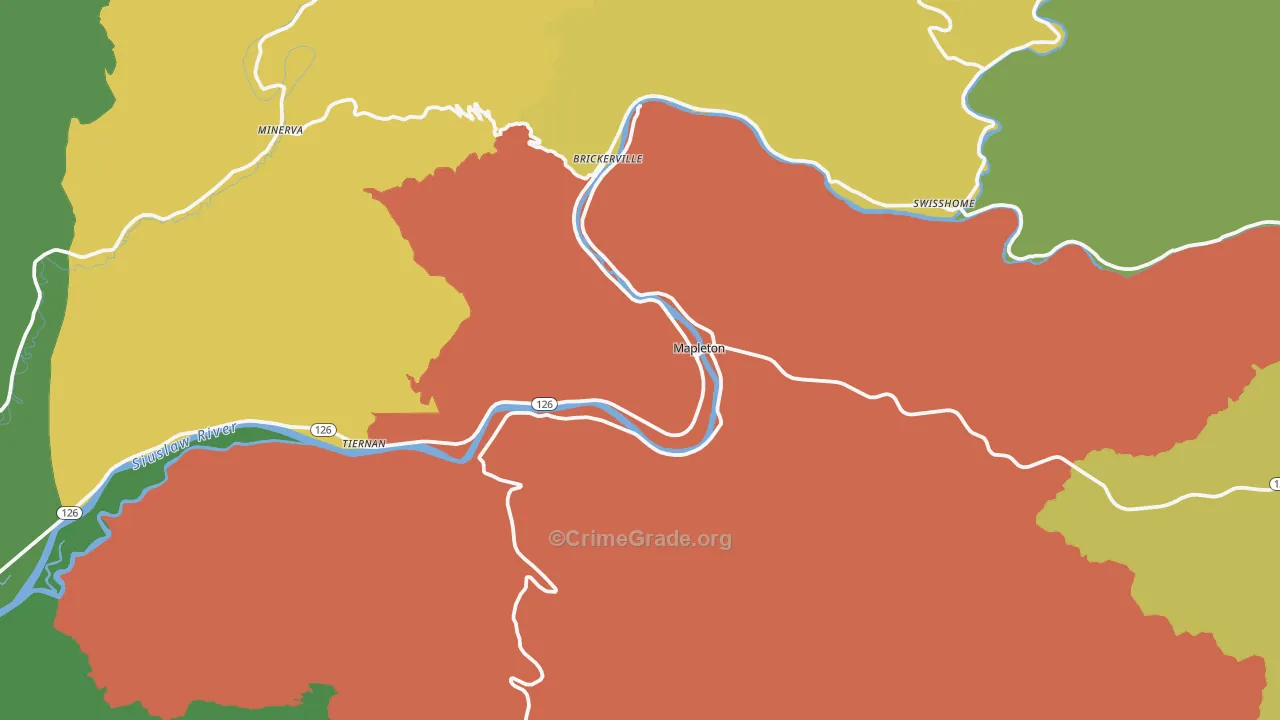 97453, OR Map of Theft Rates