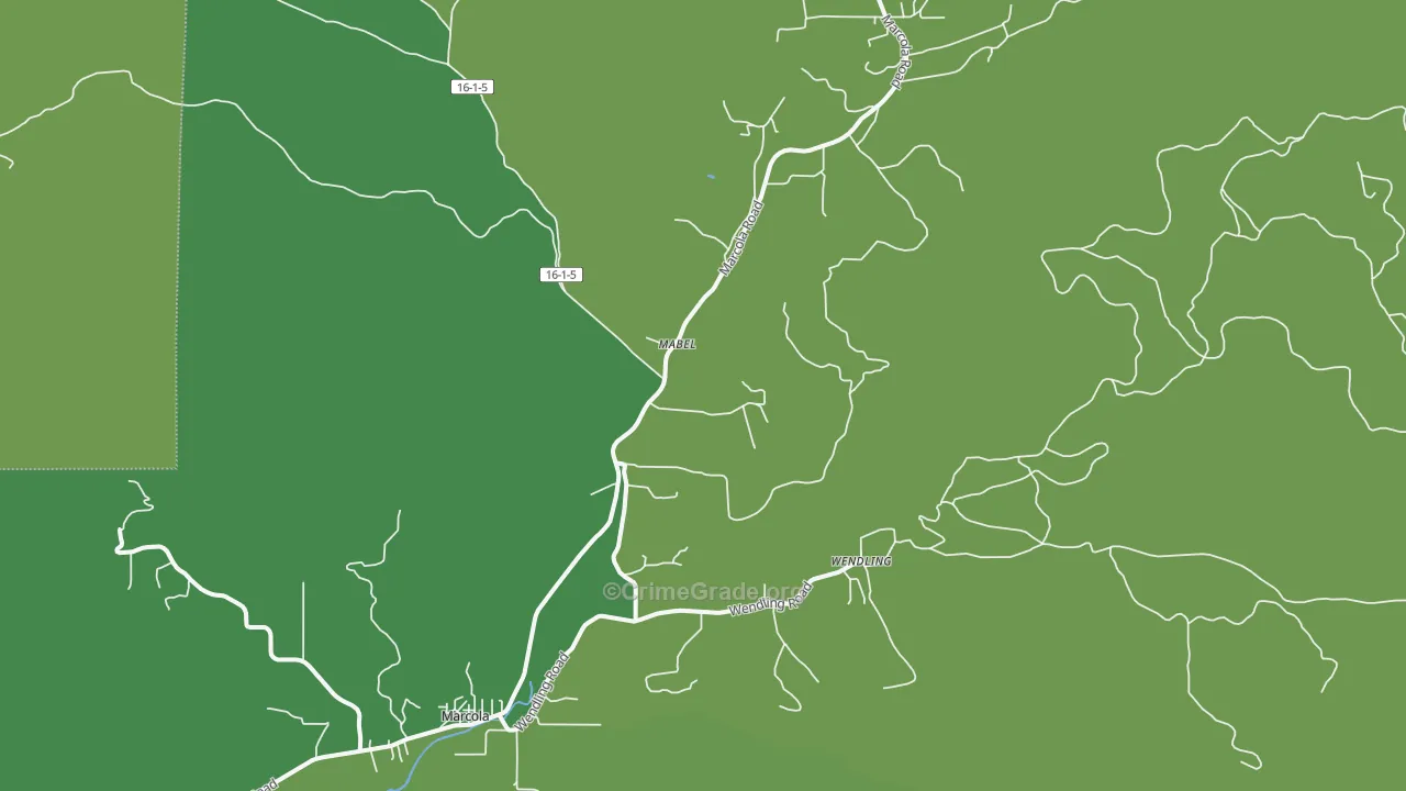 97454, OR Map of Theft Rates