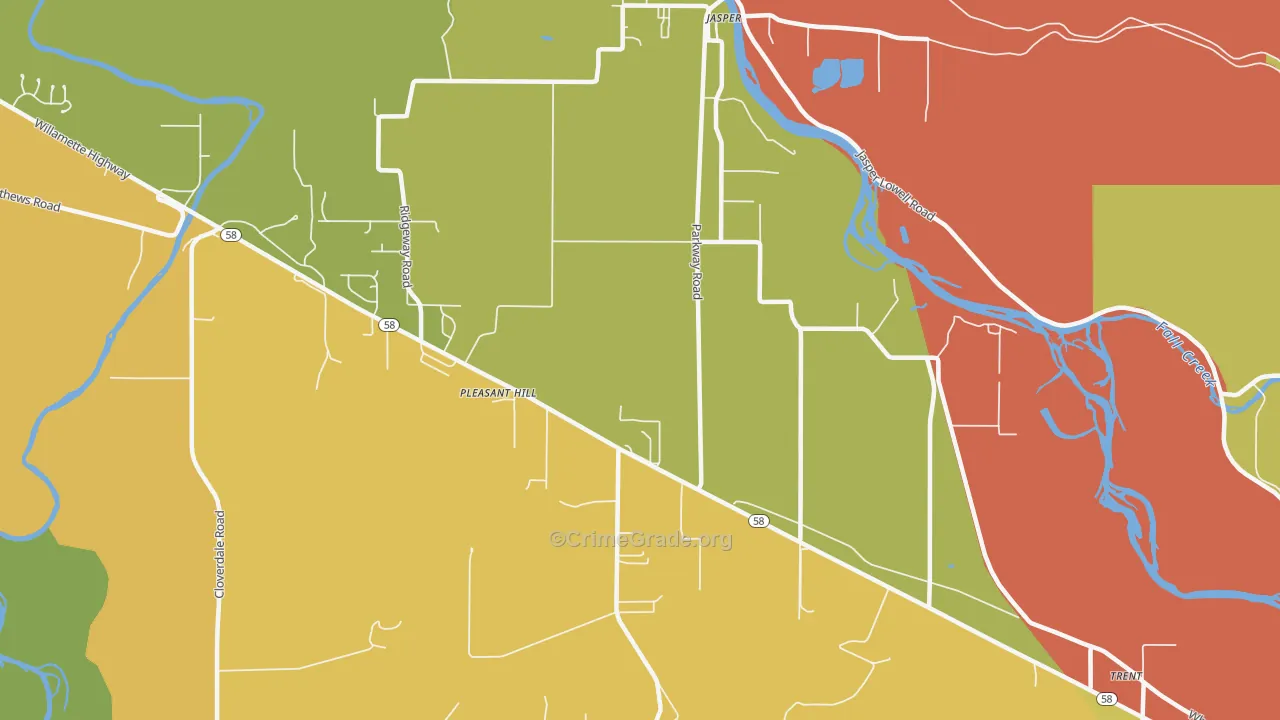 97455, OR Map of Theft Rates