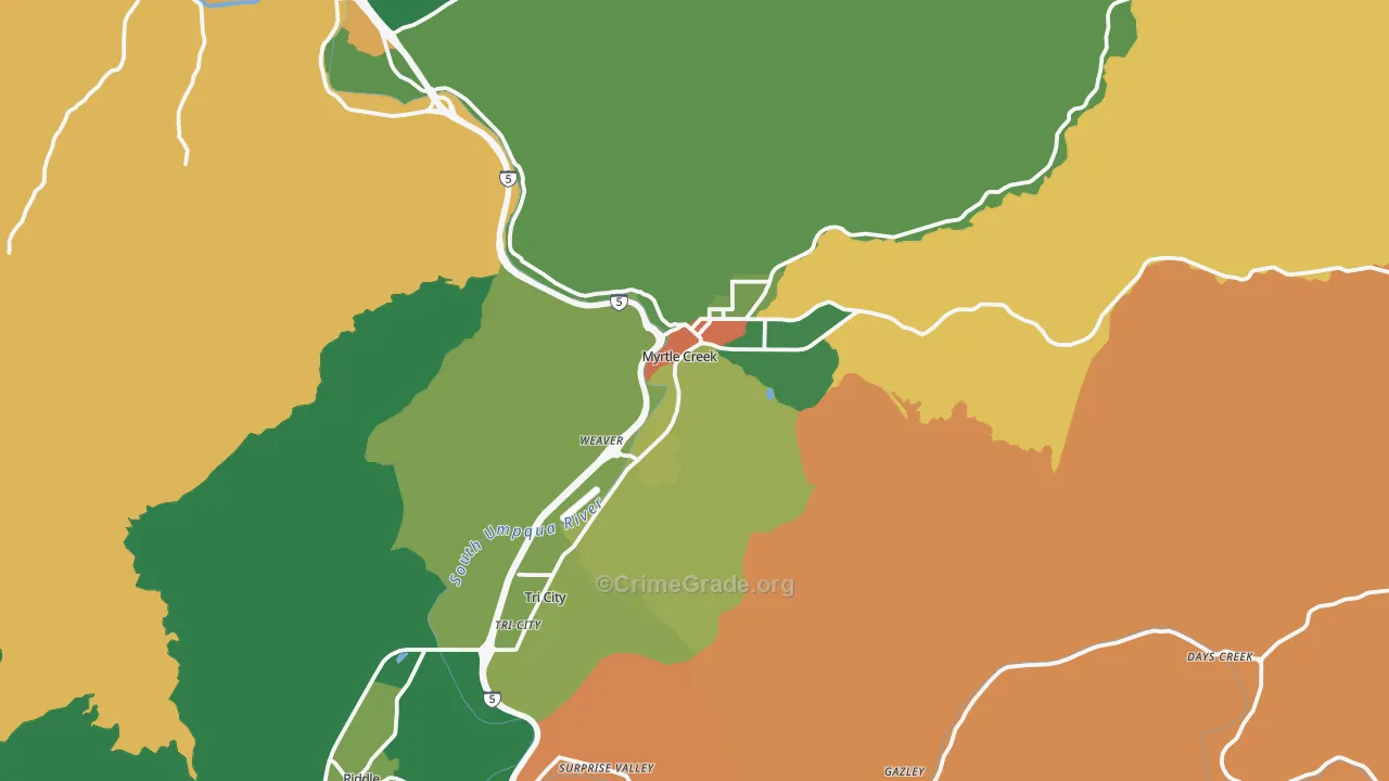 97457, OR Map of Theft Rates
