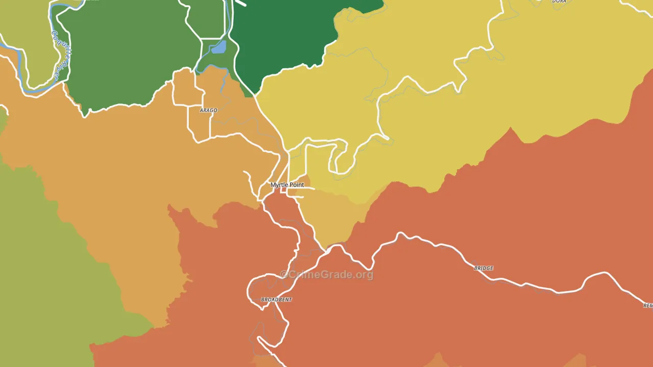 97458, OR Map of Theft Rates