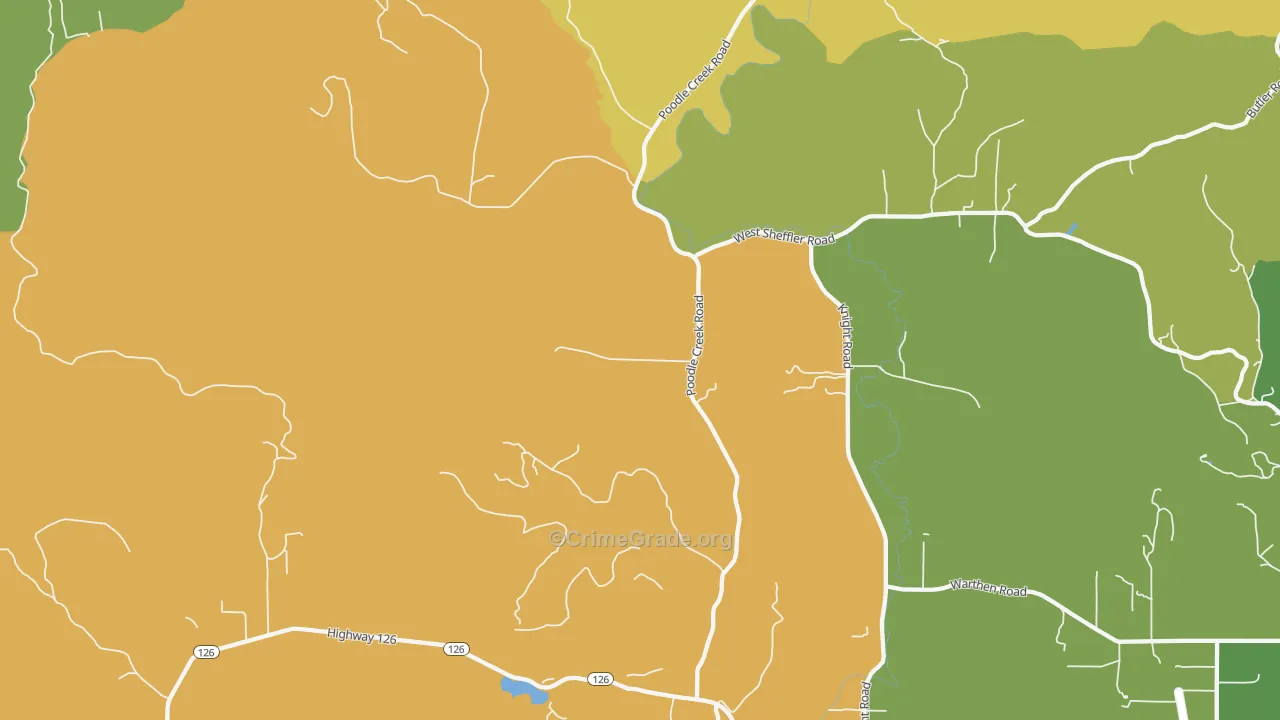 97461, OR Map of Theft Rates